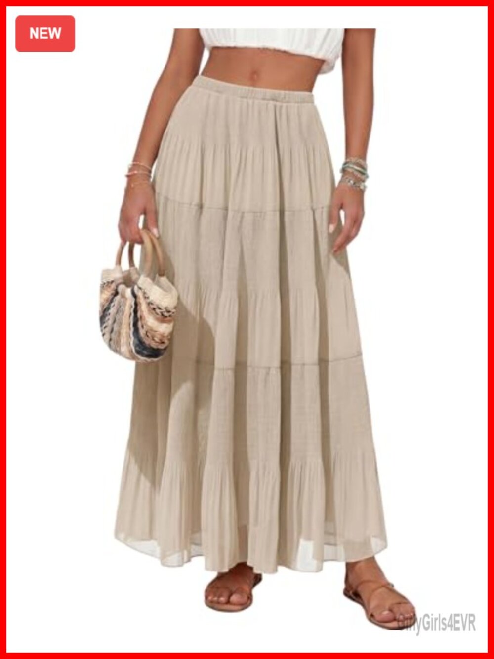 Chiffon Maxi Skirt High Waisted Pleated A-Line Long Skirt for Women